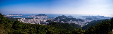 Panoramik Busan şehir, Mt.Siyak, Busan, Güney Kore görüntülemek