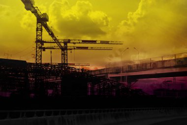 Yol yapımı silüeti.