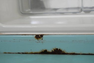 Eski mavi buzdolabı.