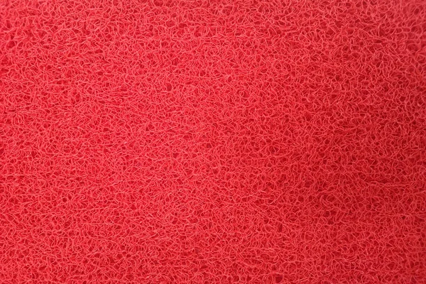 Primer Plano Las Alfombras Fibra Plástico Rojo Para Recoger Polvo — Foto de Stock