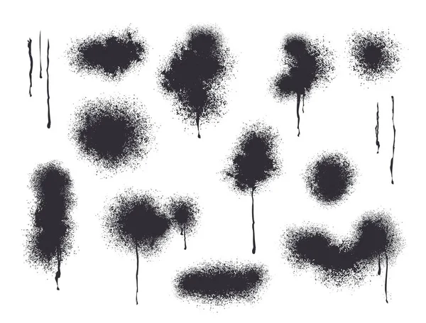 Spray Noir Abstrait Sur Fond Blanc Particules Cendres Effet Pulvérisation — Image vectorielle