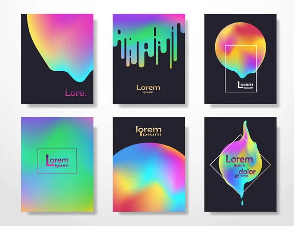 Minimales Cover Design Steigungen Neon Formen Flüssiger Einband Futuristisches Banner — Stockvektor