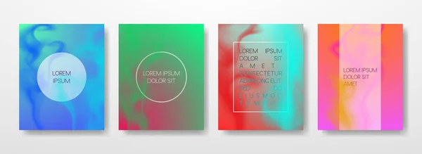 Abstrakt Vätska Kreativa Mallar Kort Färg Täcker Uppsättning Geometrisk Design — Stock vektor