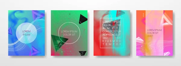 Abstrakte Flüssige Kreative Vorlagen Karten Farbige Einbände Geometrisches Design Flüssigkeiten — Stockvektor