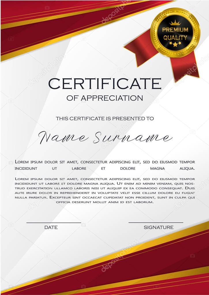 Qualification Certificate Appreciation Design Elegant Luxury Modern