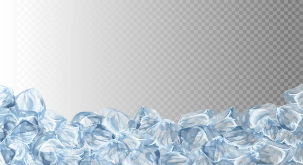 Ijsblokjes Realistische Set Vectorillustratie Blue Ice Collectie Geïsoleerd Vernieuwen Wit — Stockvector