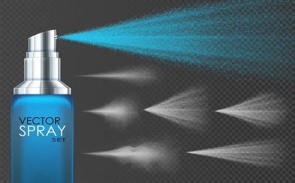 Spray Acqua Fumo Bianco Polvere Punti Nebbia Atomizzatore Effetto Vettoriale — Vettoriale Stock