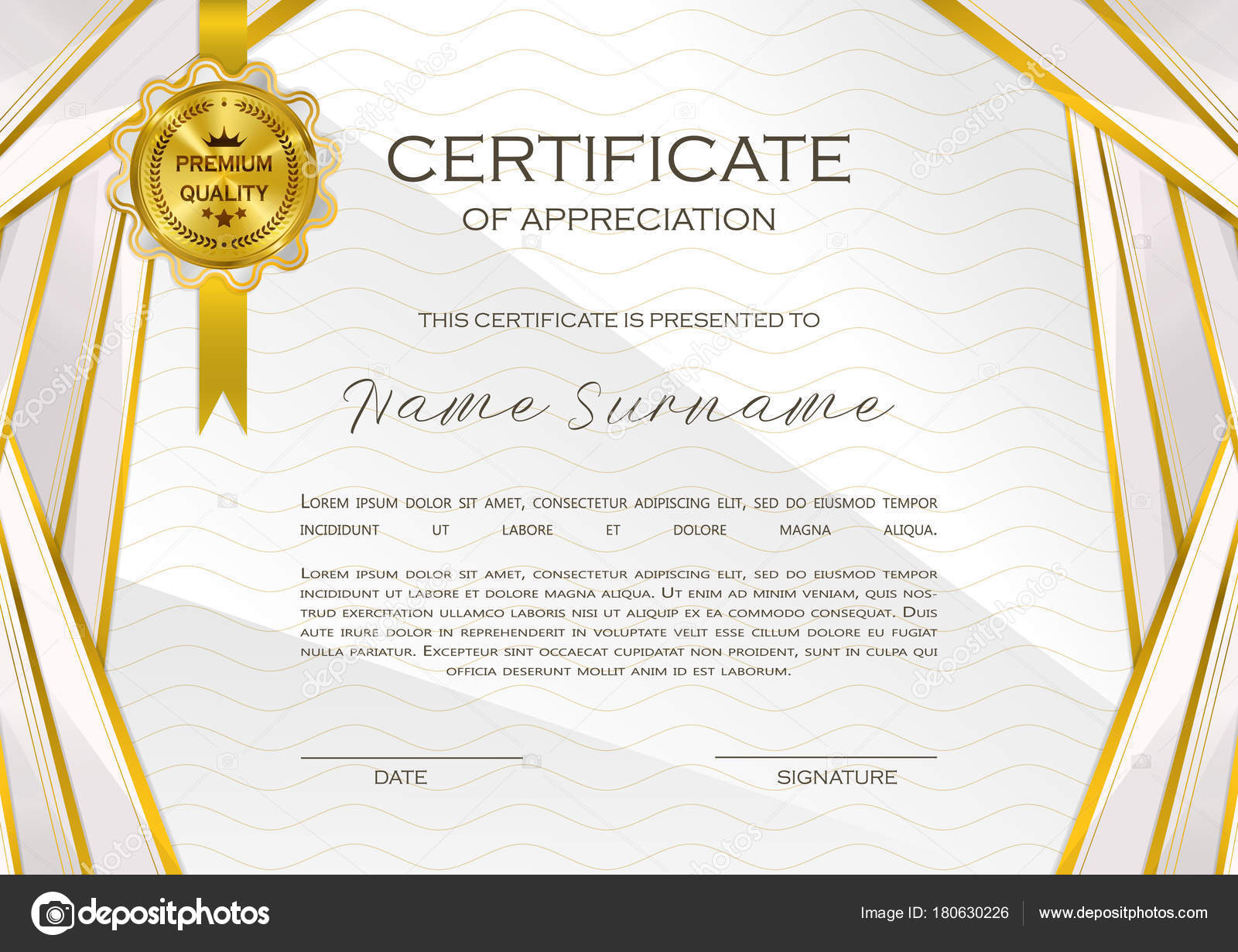 Qualification Certificate Appreciation Design Elegant Luxury Modern