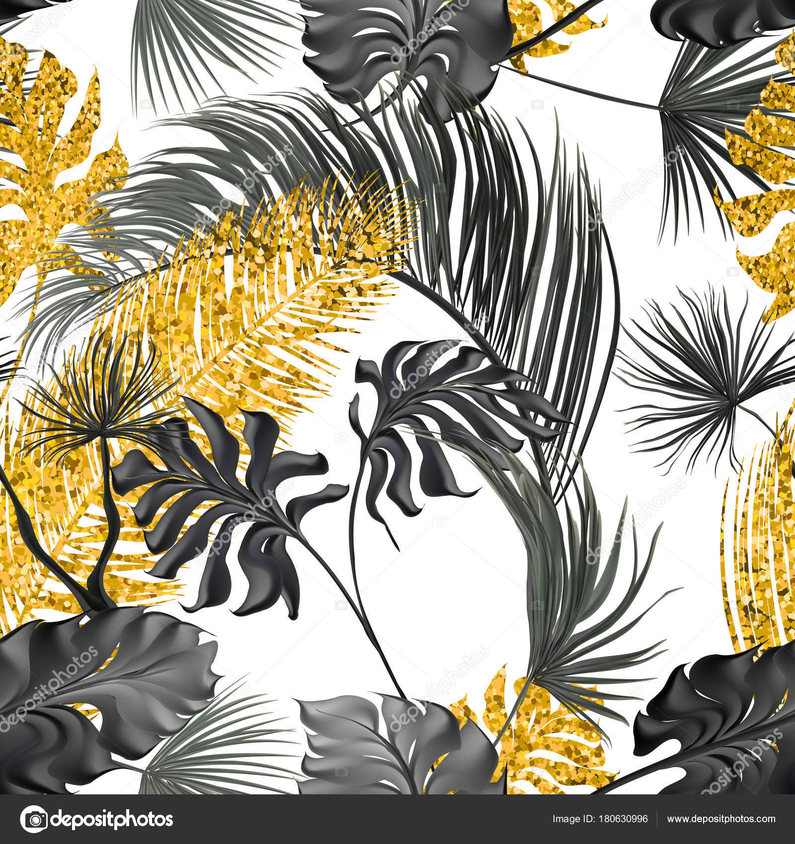 Botanical background with gold leaves on a white Vector Image