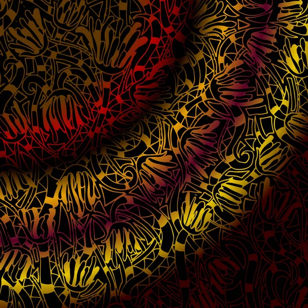 Psychedelic desen. Meditasyon için yatıştırıcı, elemanları büküm. Elle çizilmiş doodle