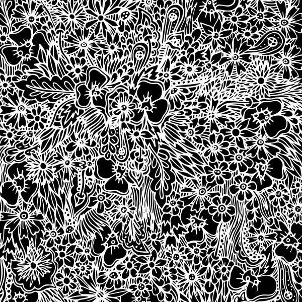 Abstraktes Florales Muster Vektor Illustration Handgezeichnetes Doodle — Stockvektor
