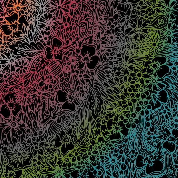 Abstract Floral Patroon Vectorillustratie Hand Getrokken Doodle — Stockvector