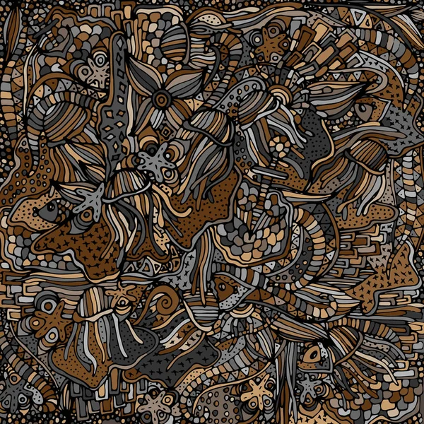 Soyut, psychedelic desen. Vektör çizim, parlak, doodle