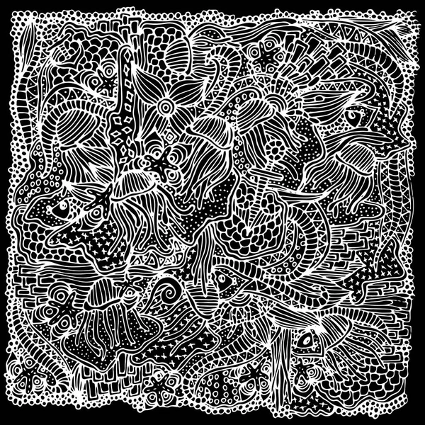 Soyut, psychedelic desen. Vektör çizim, parlak, doodle