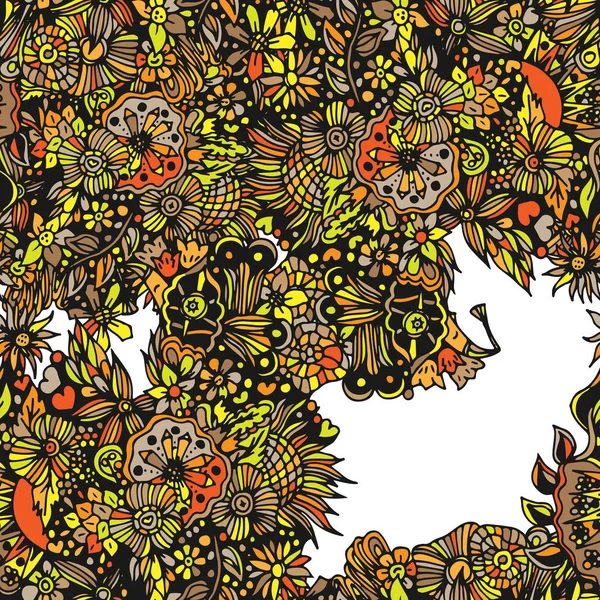 Soyut çiçek, Dikişsiz desen. Çizilmiş dudles. Meditasyon, yatıştırıcı, tekstil