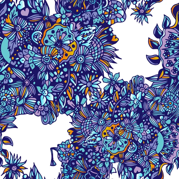 Soyut çiçek, Dikişsiz desen. Çizilmiş dudles. Meditasyon, yatıştırıcı, tekstil