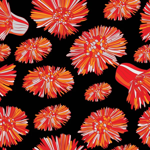 Bahar çiçek, kabarık, parlak. Seamless modeli çizilmiş,