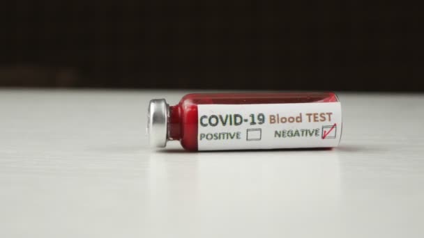 Teste negativo para o coronavírus nCoV.Blood tests for the disease covid 19 . — Vídeo de Stock