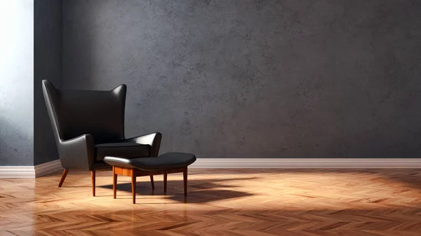 modern parlak iç mekan 3D resimleme