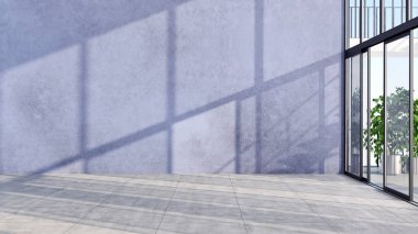 modern parlak iç mekan 3D resimleme