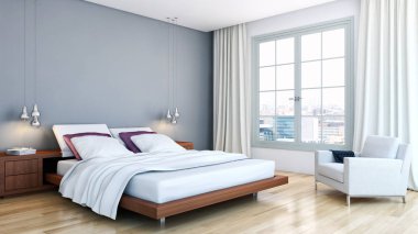 modern parlak iç mekan 3D resimleme