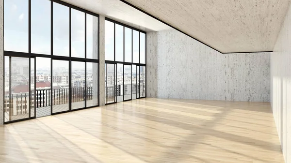 modern parlak iç mekan 3D resimleme