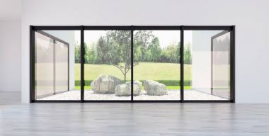 modern parlak iç mekan 3D resimleme