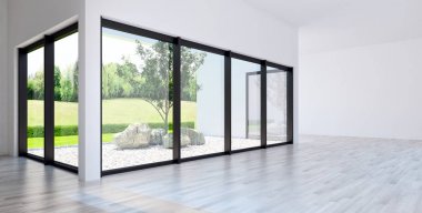 modern parlak iç mekan 3D resimleme