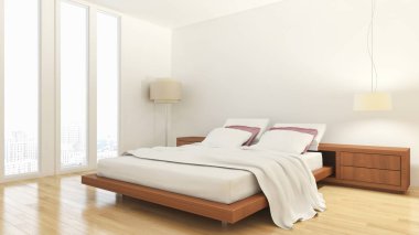 modern parlak iç mekan 3D resimleme
