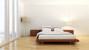 modern parlak iç mekan 3D resimleme
