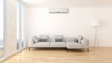 modern parlak iç mekan 3D resimleme