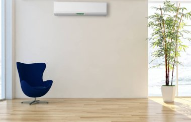 modern parlak iç mekan 3D resimleme