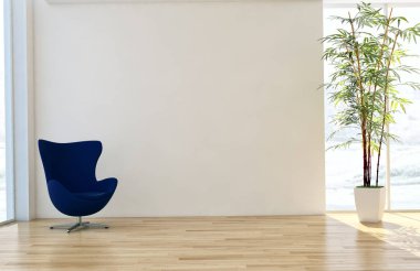 modern parlak iç mekan 3D resimleme