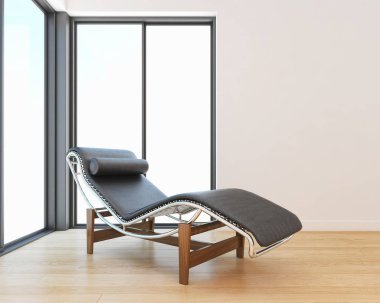 Modern parlak iç. 3D render illüstrasyon