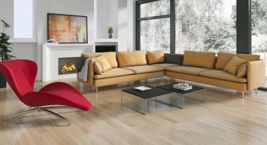 Modern parlak iç. 3D render illüstrasyon