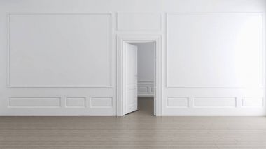 Modern parlak iç. 3D render illüstrasyon