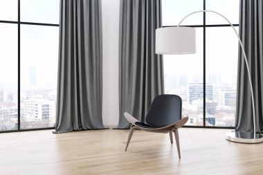 Modern parlak iç. 3D render illüstrasyon
