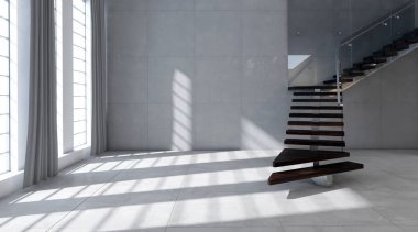 Modern parlak iç. 3D render illüstrasyon