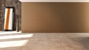 Modern parlak iç. 3D render illüstrasyon