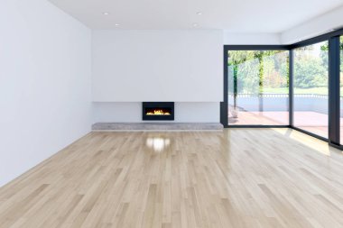 modern parlak iç mekan 3D resimleme