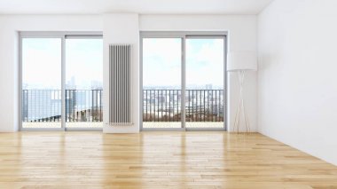 modern parlak iç mekan 3D resimleme