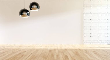 modern parlak iç mekan 3D resimleme