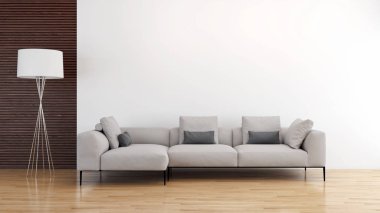 modern parlak iç mekan 3D resimleme