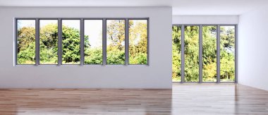 modern parlak iç mekan 3D resimleme