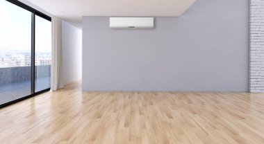 Klima 3d render illust ile modern parlak iç