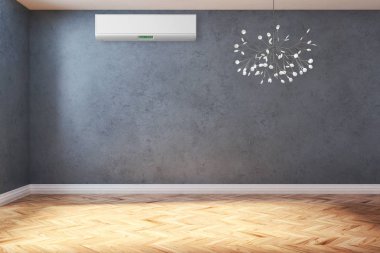 Klima 3d render çizim ile modern parlak iç