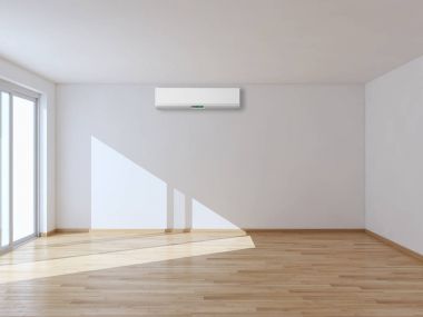 Klima 3d render illust ile modern parlak iç