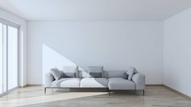 modern parlak iç mekan 3D resimleme