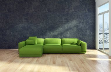 modern parlak iç mekan 3D resimleme