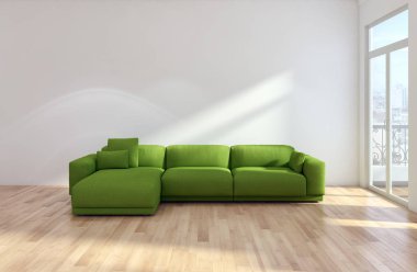 modern parlak iç mekan 3D resimleme